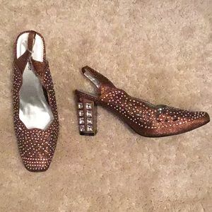 Disco style block heel